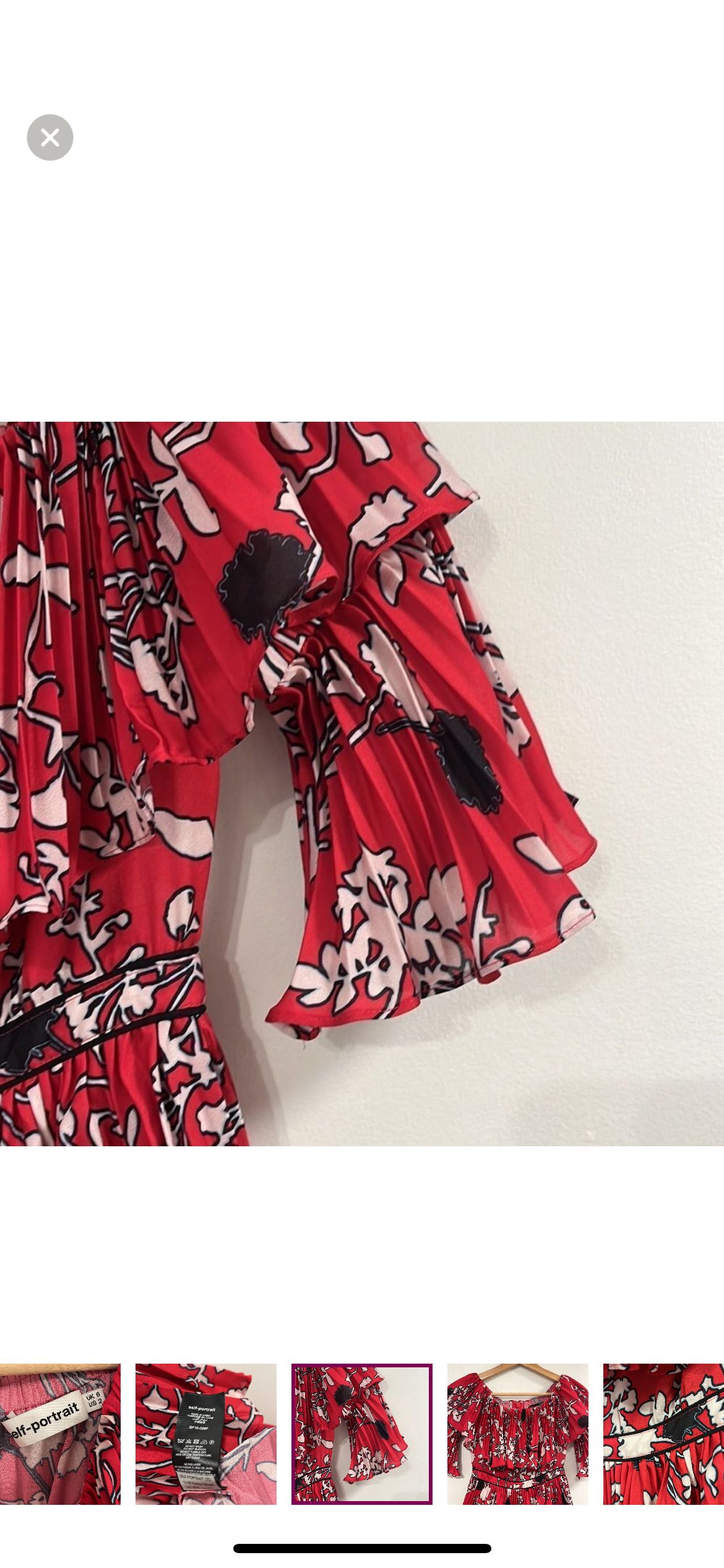 Self-Portrait Off shoulder pleated floral pattern mini dress Size XS / US 0-2 / IT 36-38 - 8 Thumbnail