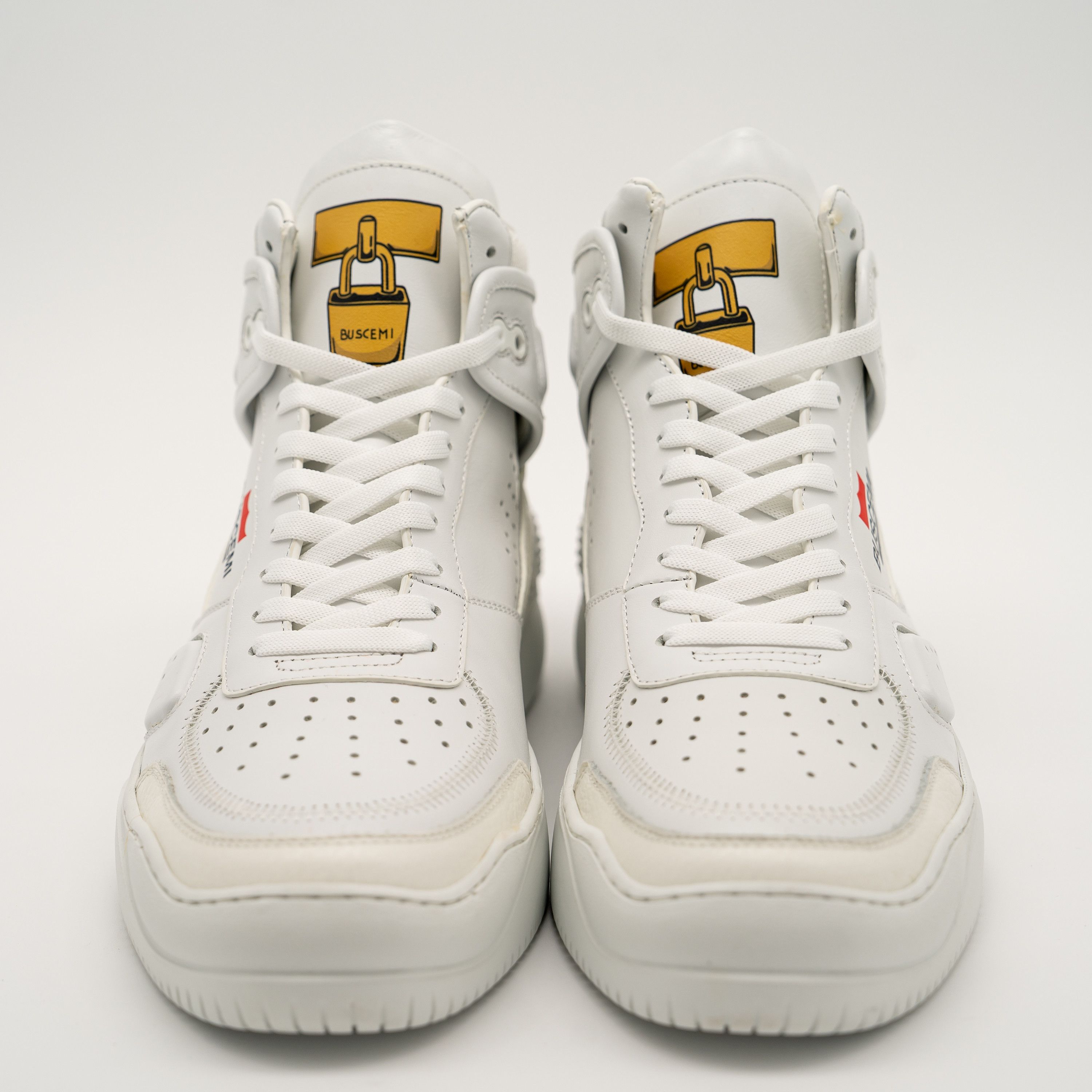 Buscemi 42eu 9 us - BUSCEMI Basket White High Top Sneakers Leather Size US 9 / EU 42 - 2 Thumbnail