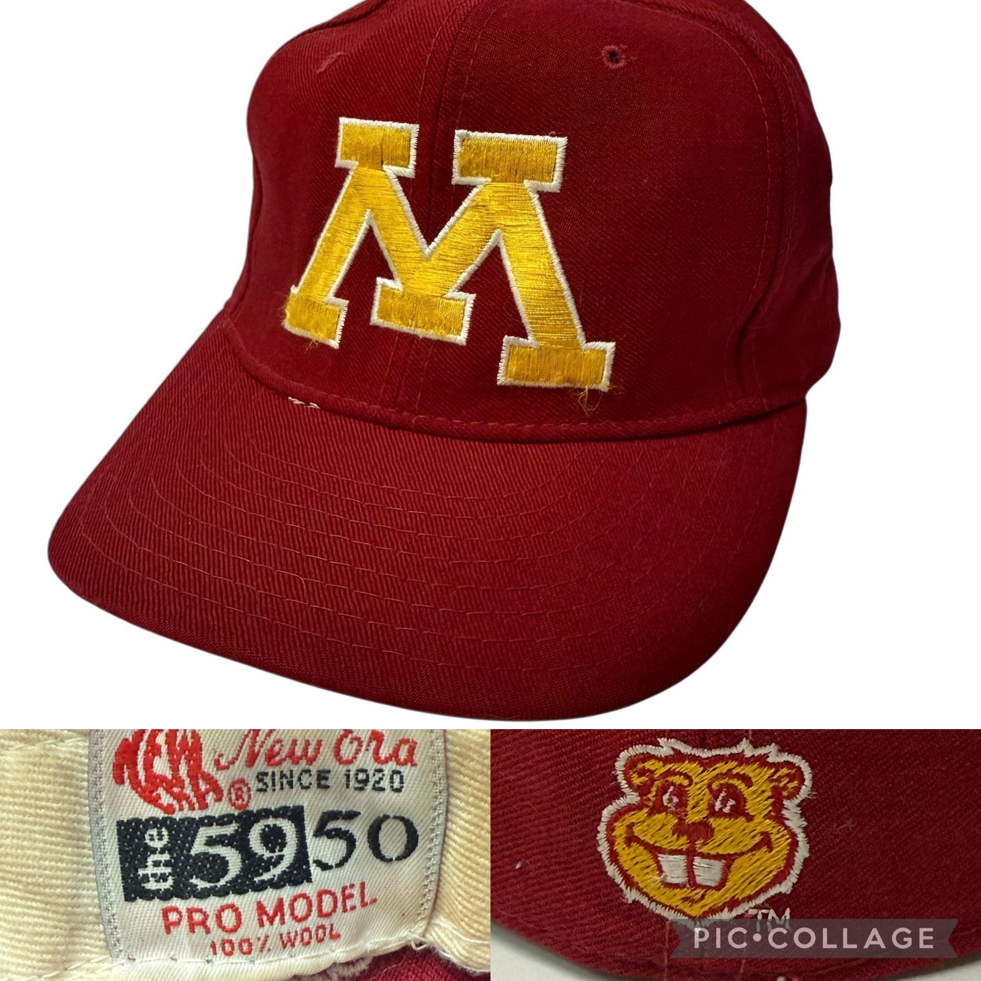 New Era Vtg New Era 59/50 PRO MODEL Minnesota GOLDEN GOPHERS Cap Size ONE SIZE - 1 Thumbnail