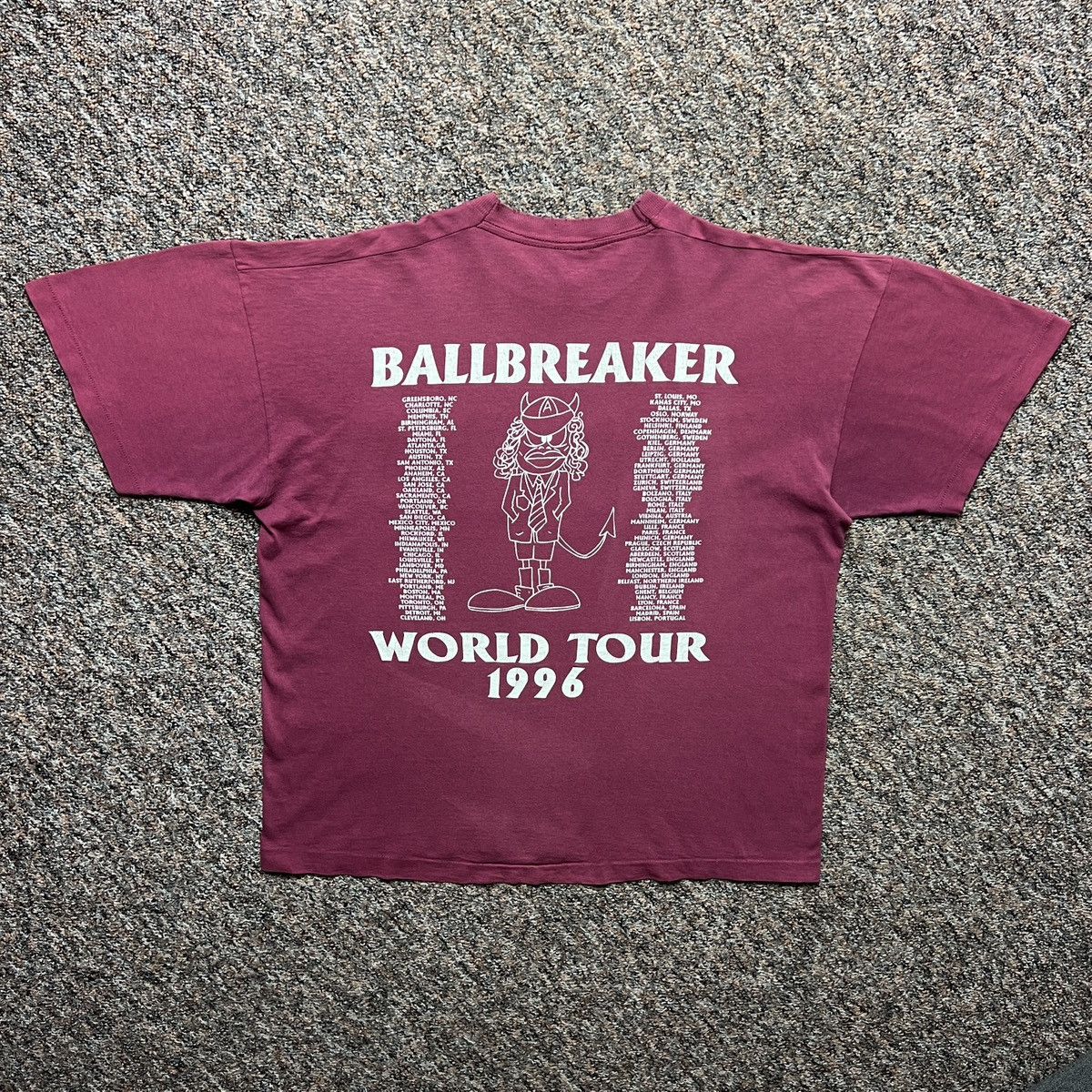 AC/DC × Band Tees × Vintage Boxy Washed Fade T-shirt ACDC Ballbreaker World Tour 1996 Size US XL / EU 56 / 4 - 2 Thumbnail