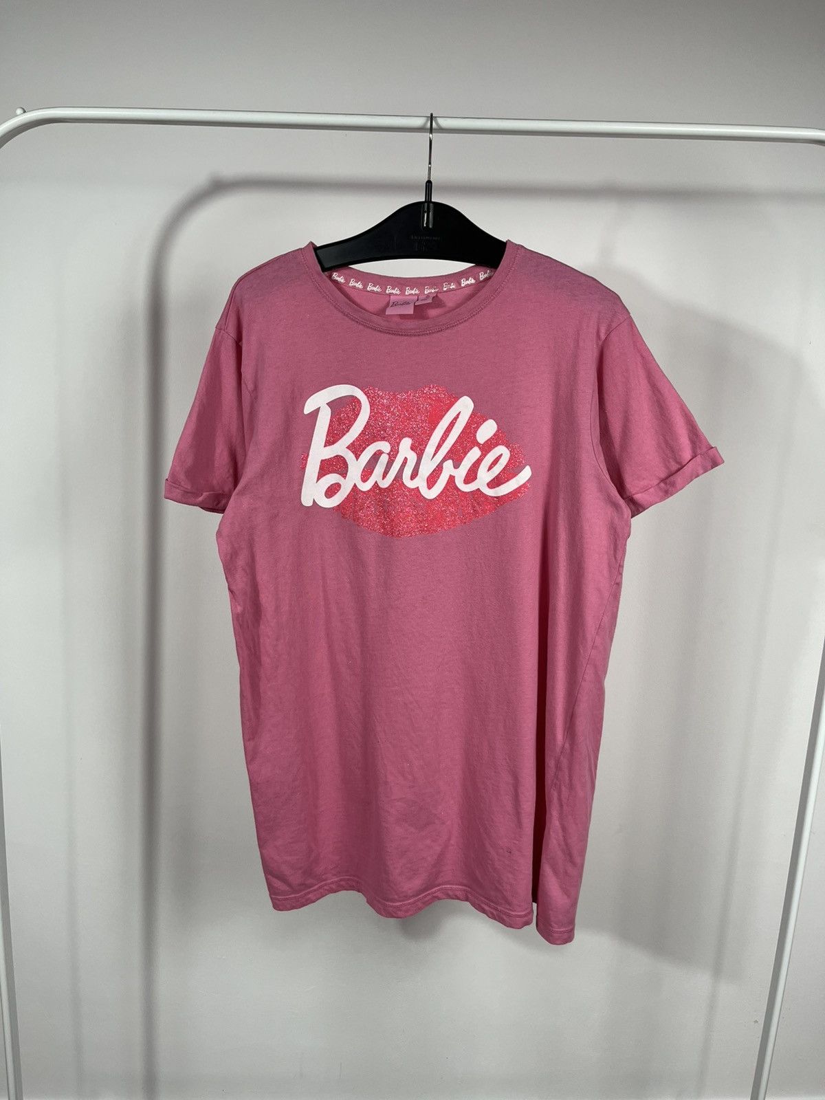 Other Barbie Pink Glitter Lips Logo Graphic T-Shirt Women’s Size L Size L / US 10 / IT 46 - 1 Thumbnail