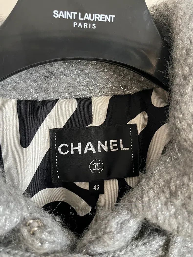 Chanel Chanel Silver Grey Cow Horn Buckle Cashmere Hooded Coat Size M / US 6-8 / IT 42-44 - 7 Thumbnail