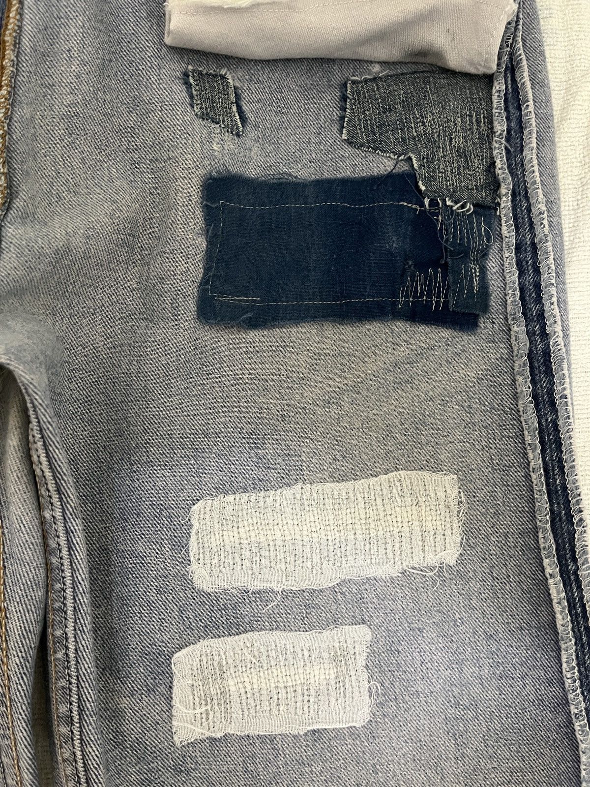 Levi's Vintage 80s Levis 501 Distressed Repaired Boro Size US 32 / EU 48 - 15 Thumbnail