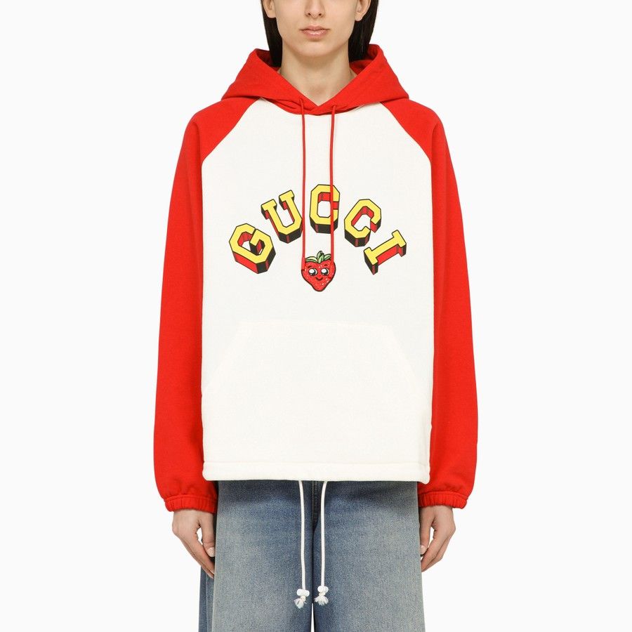 o1d2blof0824 Sweatshirt With Cotton Logo in Red & White