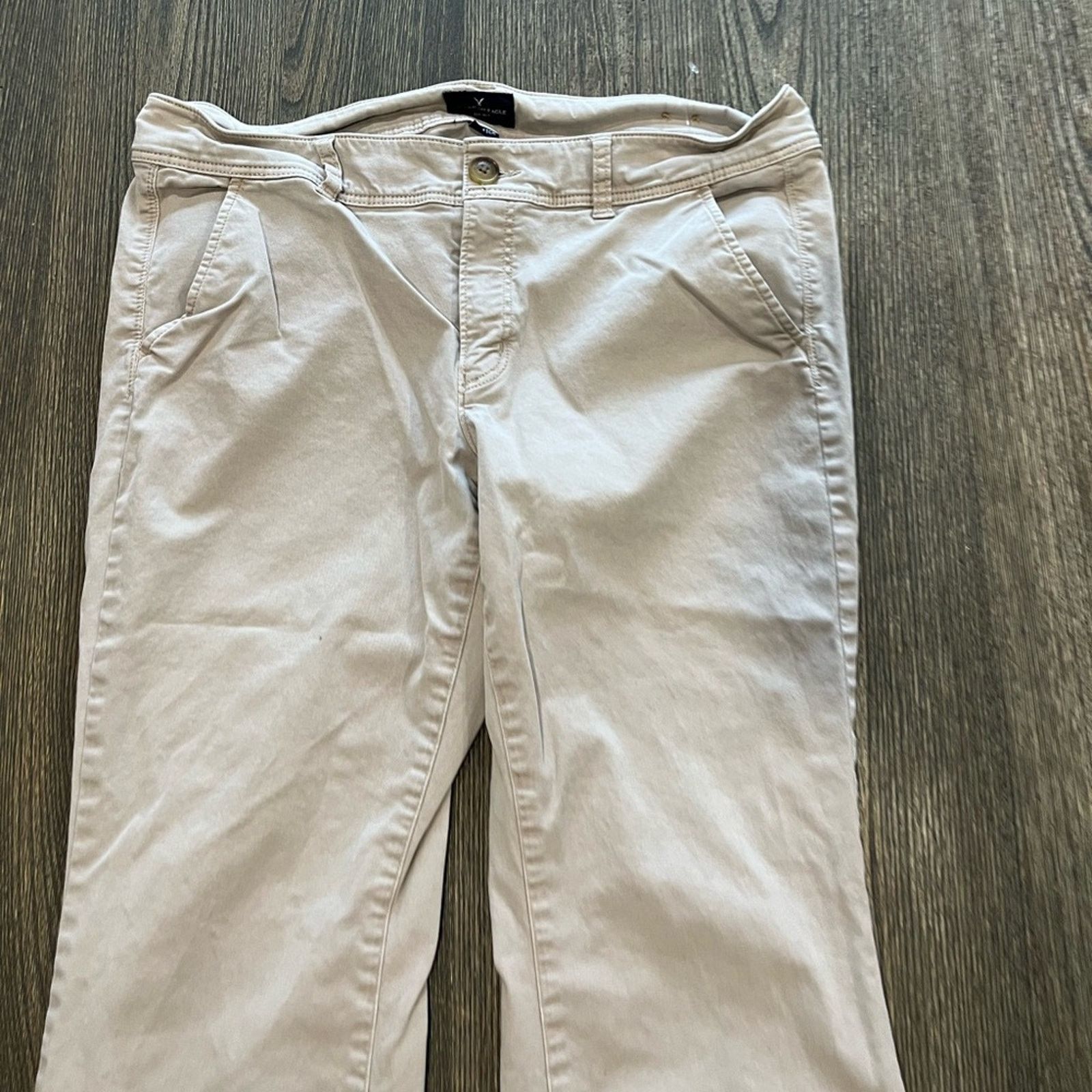 American Eagle Outfitters American Eagle Stretch Kick Bootcut Pants Mid Rise Tan 14 Size 36" / US 14 / IT 50 - 3 Thumbnail