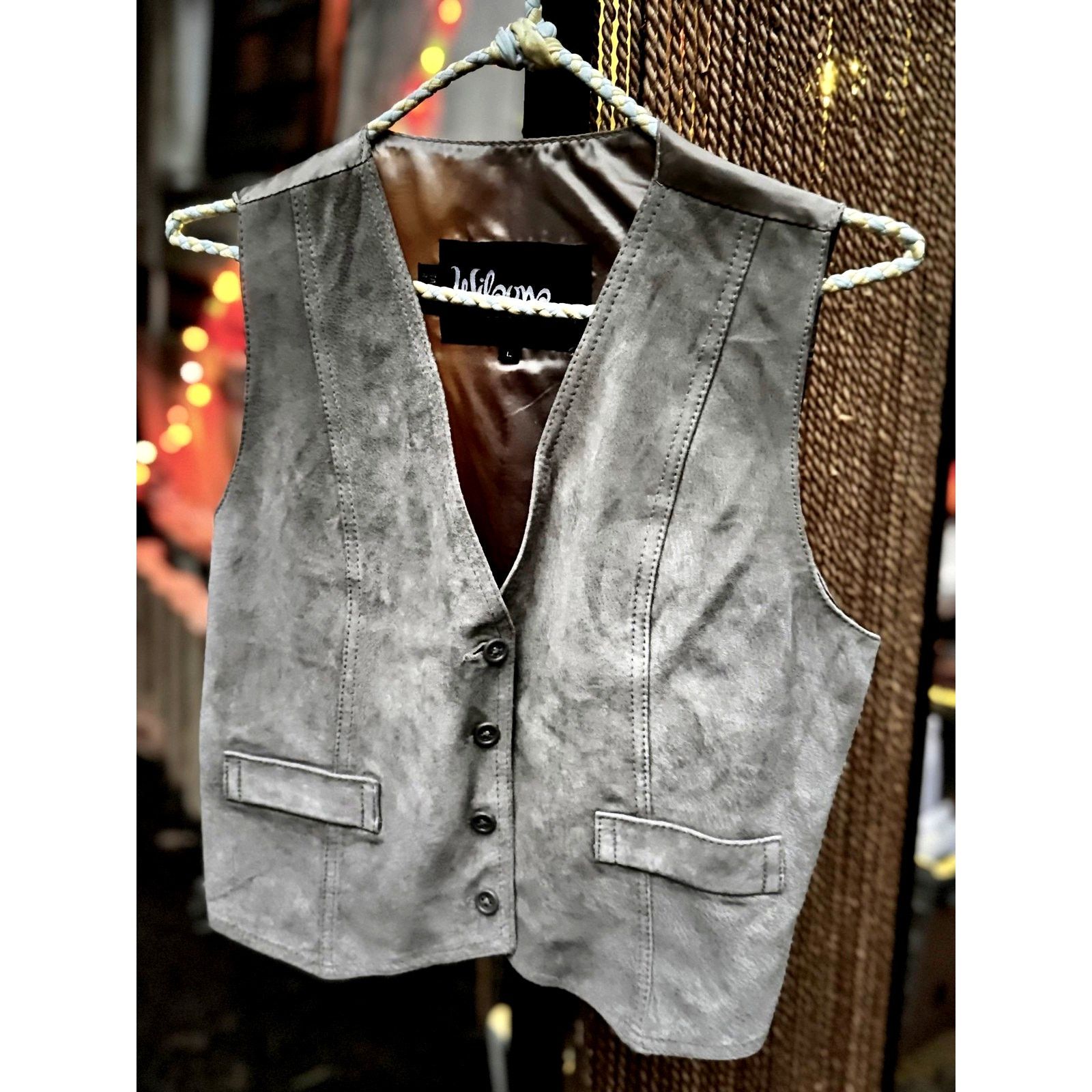 Wilsons Leather Vtg. 90s Wilsons Leather Grey Suede Vest Size S / US 4 / IT 40 - 1 Thumbnail