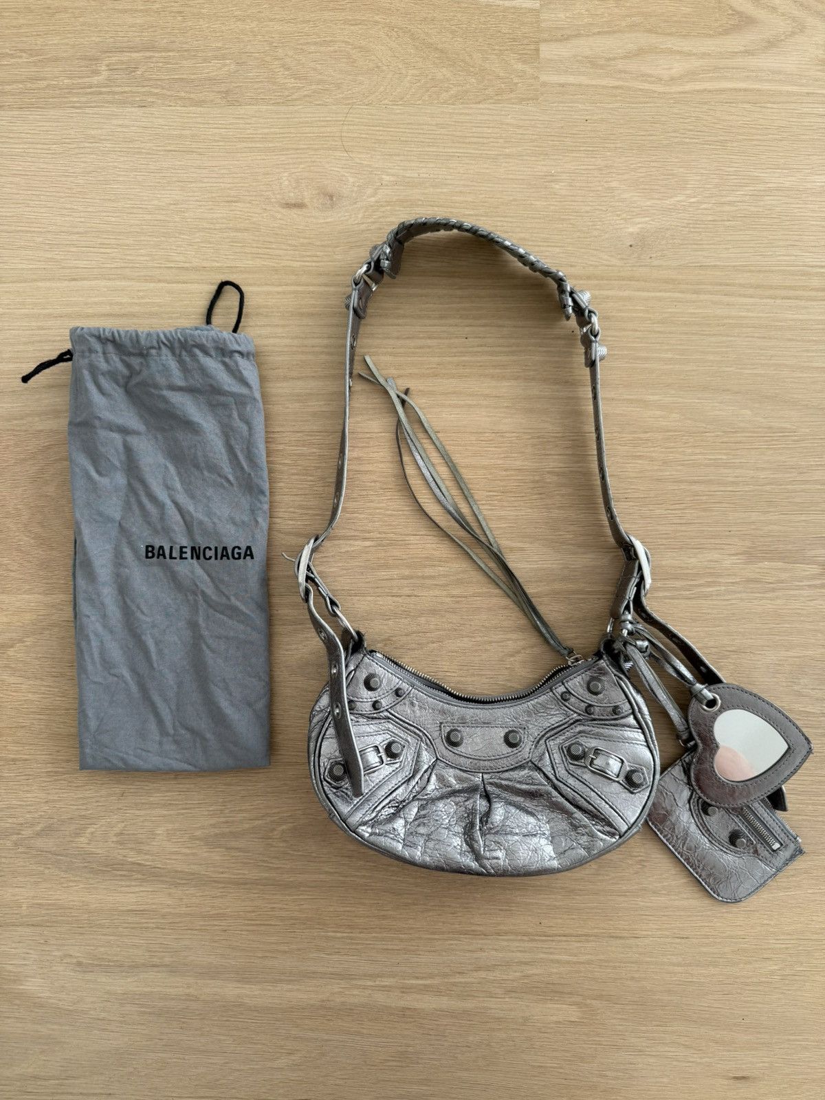 Balenciaga Balenciaga WOMEN'S LE CAGOLE SHOULDER BAG XS IN SILVER Size ONE SIZE - 5 Thumbnail