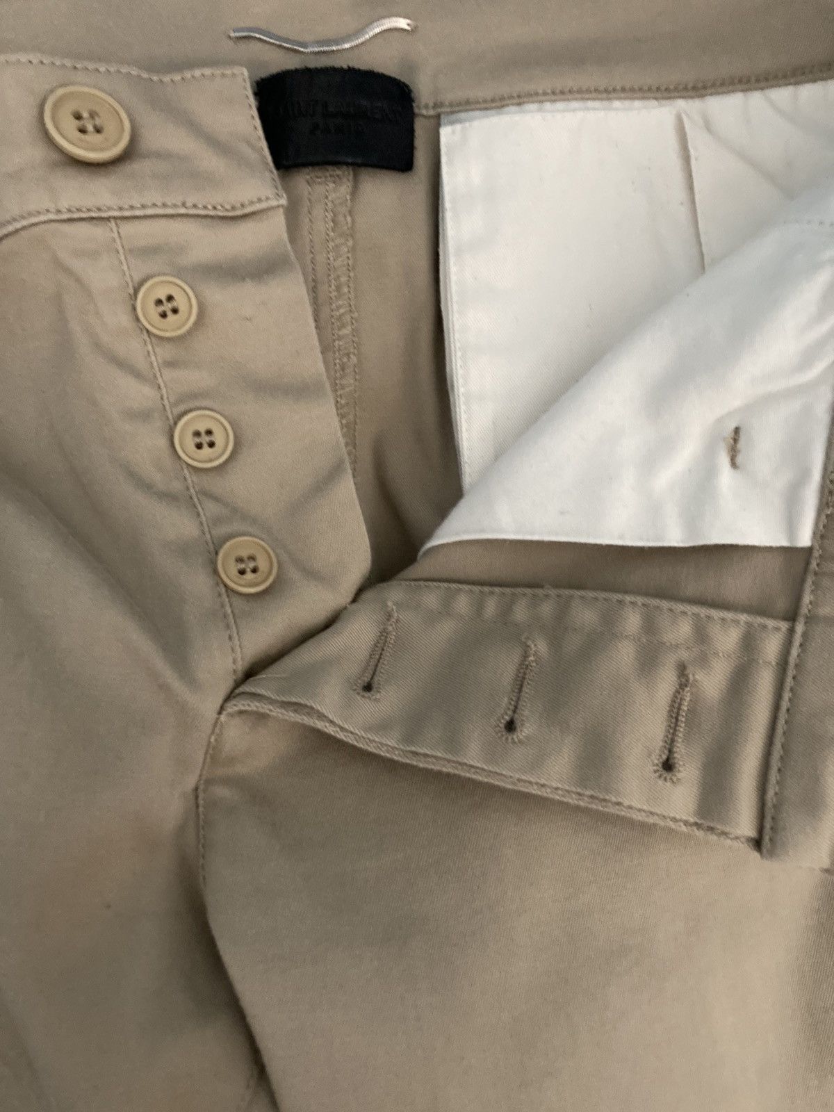 Saint Laurent Paris Saint Laurent Beige Cotton Pants, size 33 Size US 33 - 4 Thumbnail