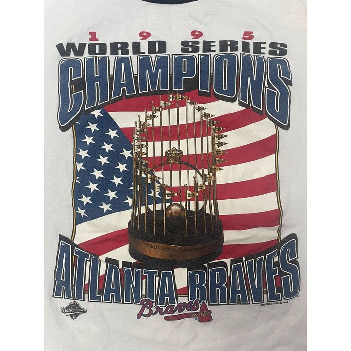 VTG Starter 1995 White Atlanta Braves World Series Champions T-Shirt M