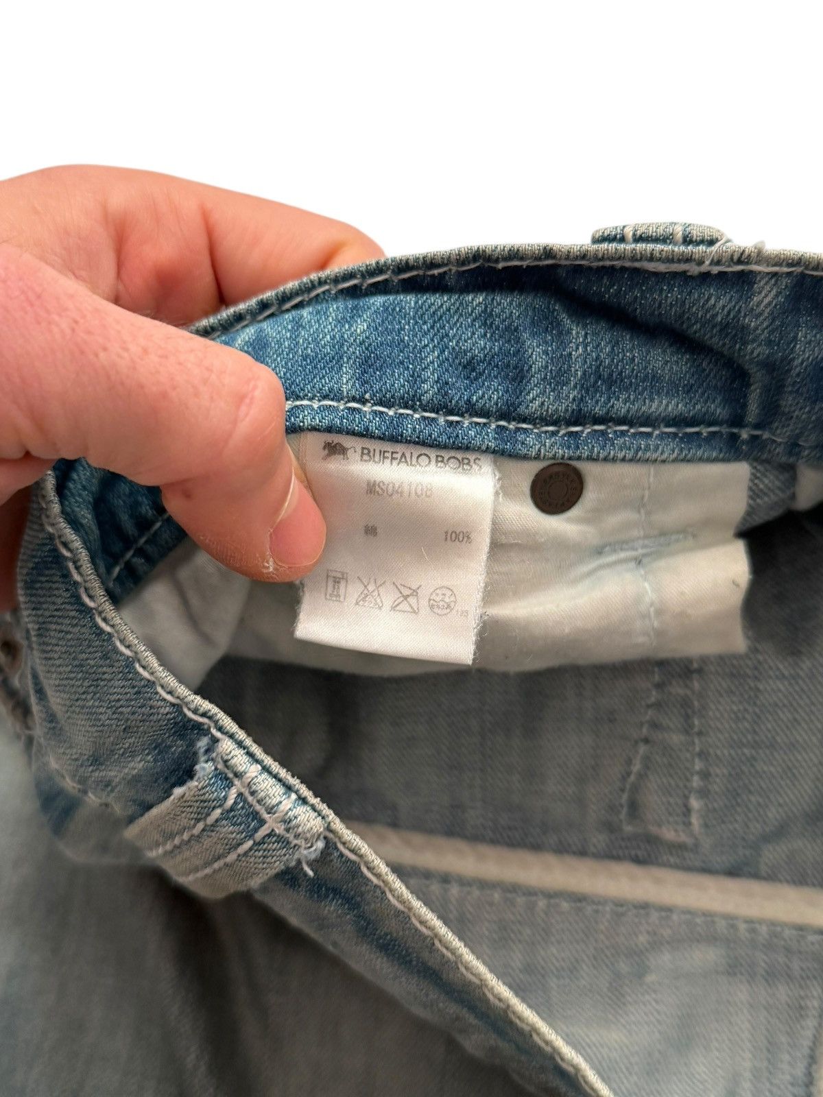 BUFFALO BOBS Flared Wrinkle Oil Distressed Blue Grunge Denim Size US 28 / EU 44 - 8 Thumbnail