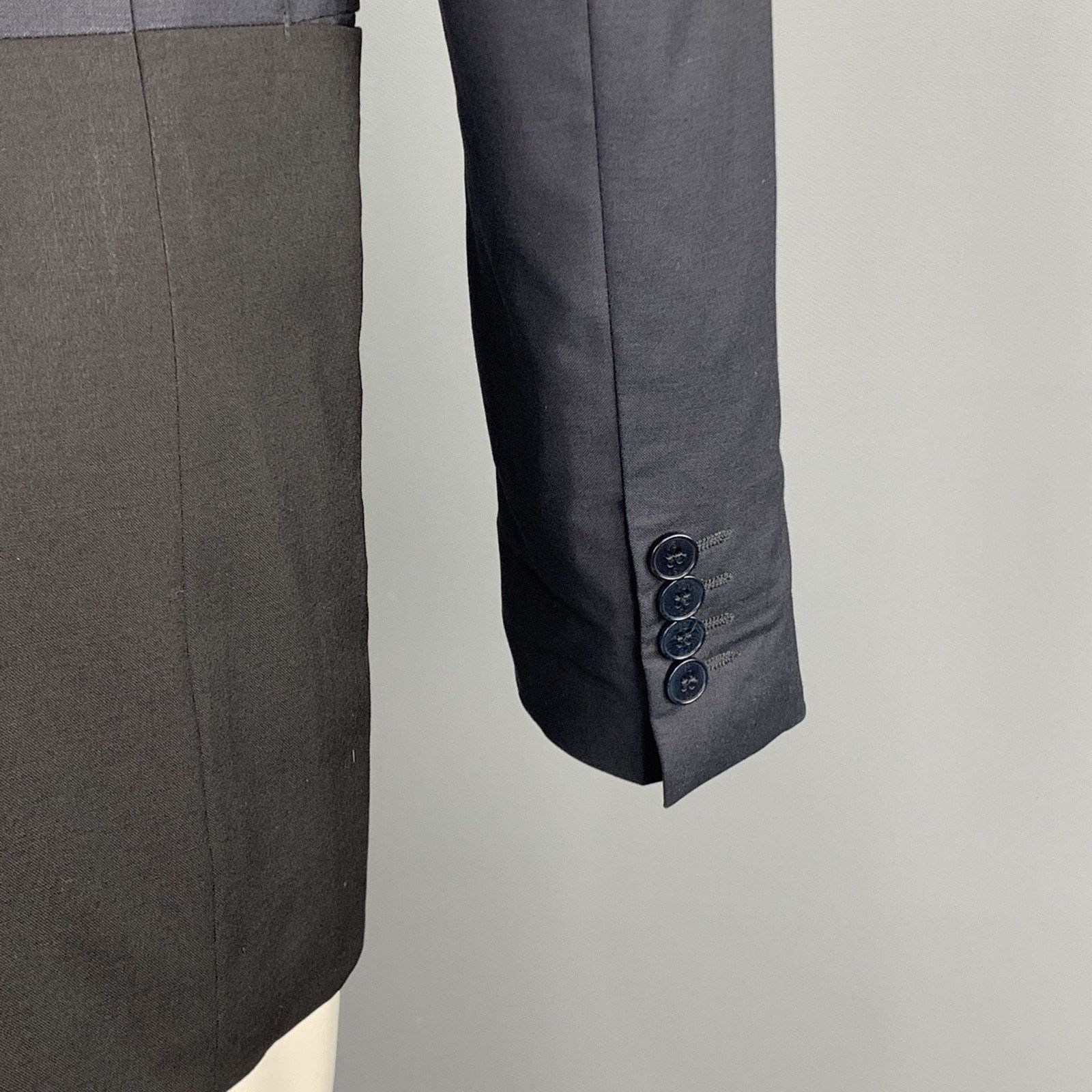 Paul Smith PS by PAUL SMITH 36 Two Toned Navy & Black Wool Sport Coat Size 36R - 6 Thumbnail