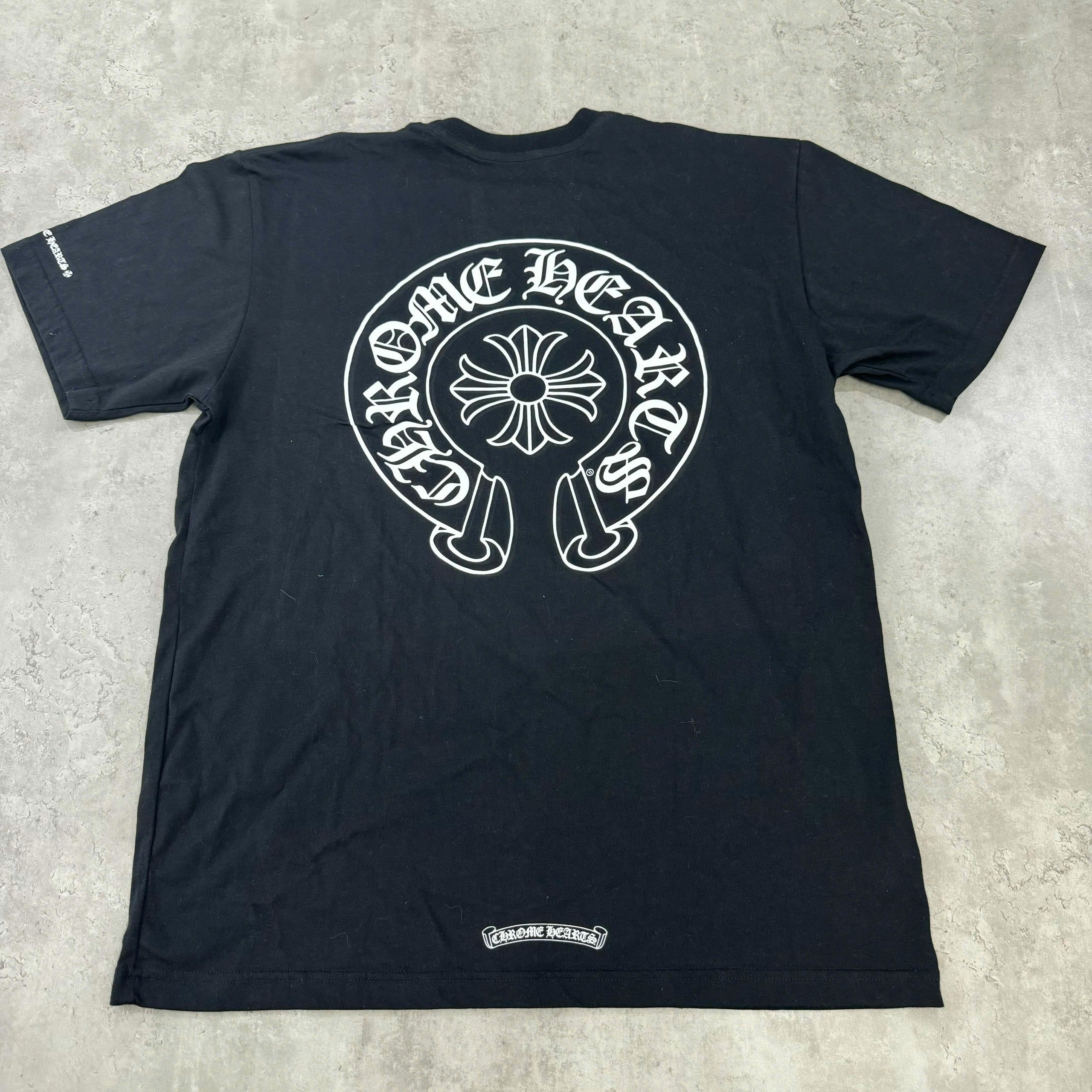 Chrome Hearts Chrome Hearts Black Tee Horseshoe Size US XL / EU 56 / 4 - 2 Thumbnail