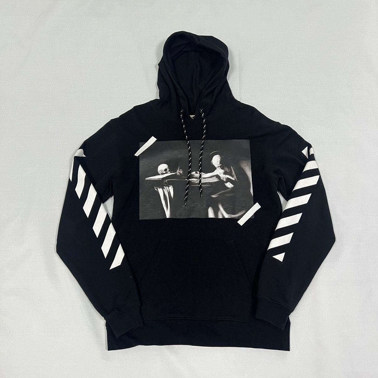 image of Off White Off-White Caravaggio Skull 13 Hoodie in Black, Men's (Size Medium)