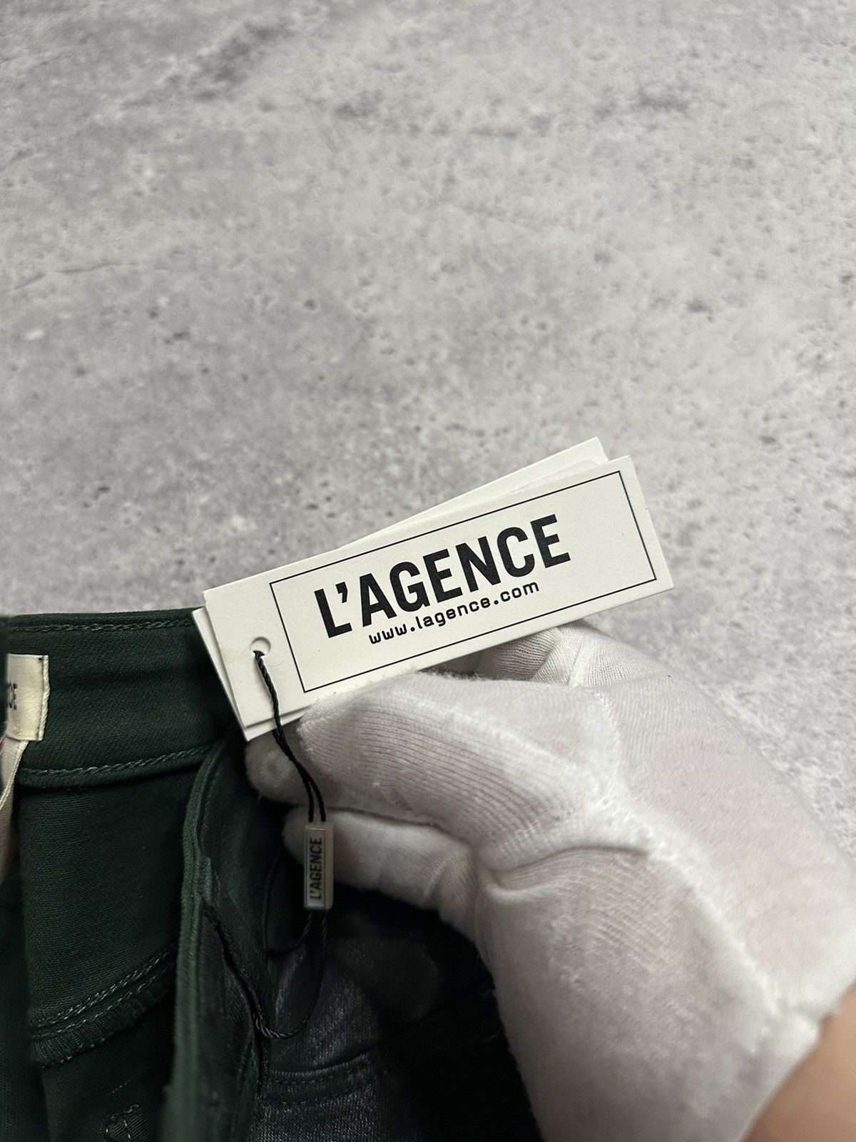 L'AGENCE RRP $320 L’agence Wanda Forest Coated Wide Leg Crop Pants Size 26" / US 2 / IT 38 - 10 Thumbnail