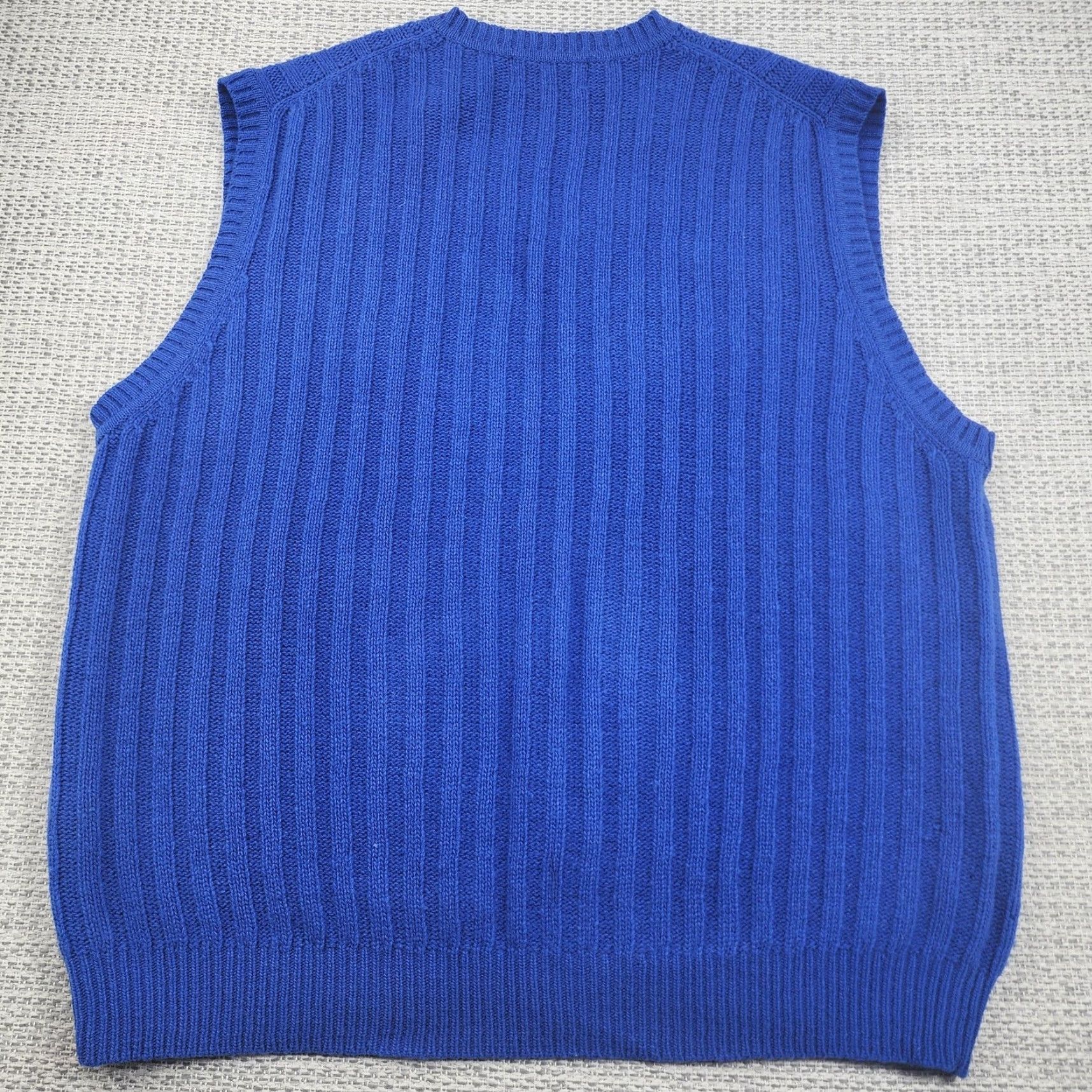 Brooks Brothers VINTAGE Brooks Brothers Sweater Vest Mens XL Blue Lambswool V Neck Rib Knit Pullover Size US XL / EU 56 / 4 - 4 Thumbnail