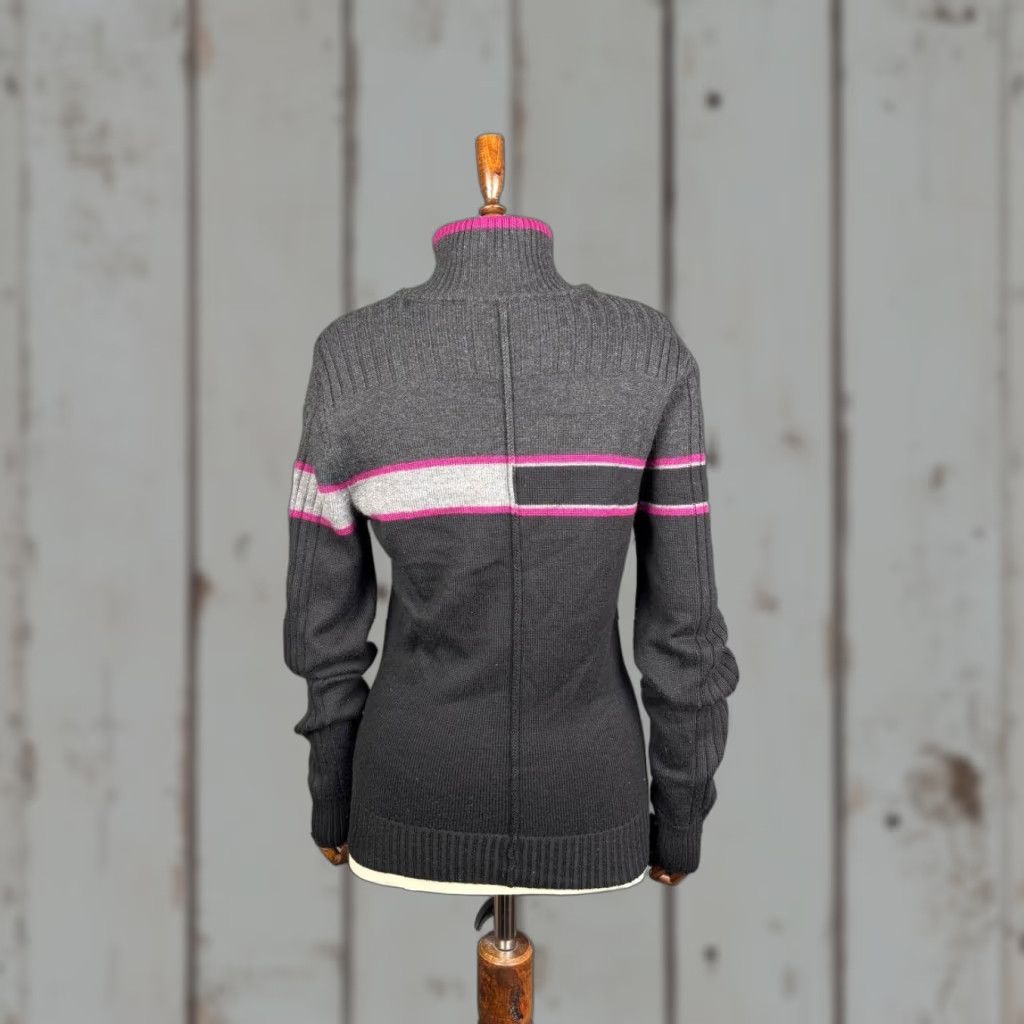 Vintage Bikkembergs Womens Sweater Cardigan M Black Wool Acrylic Knit Long Sleeve Zipper Logo Dressy Casual Womens Size M / US 6-8 / IT 42-44 - 1 Thumbnail