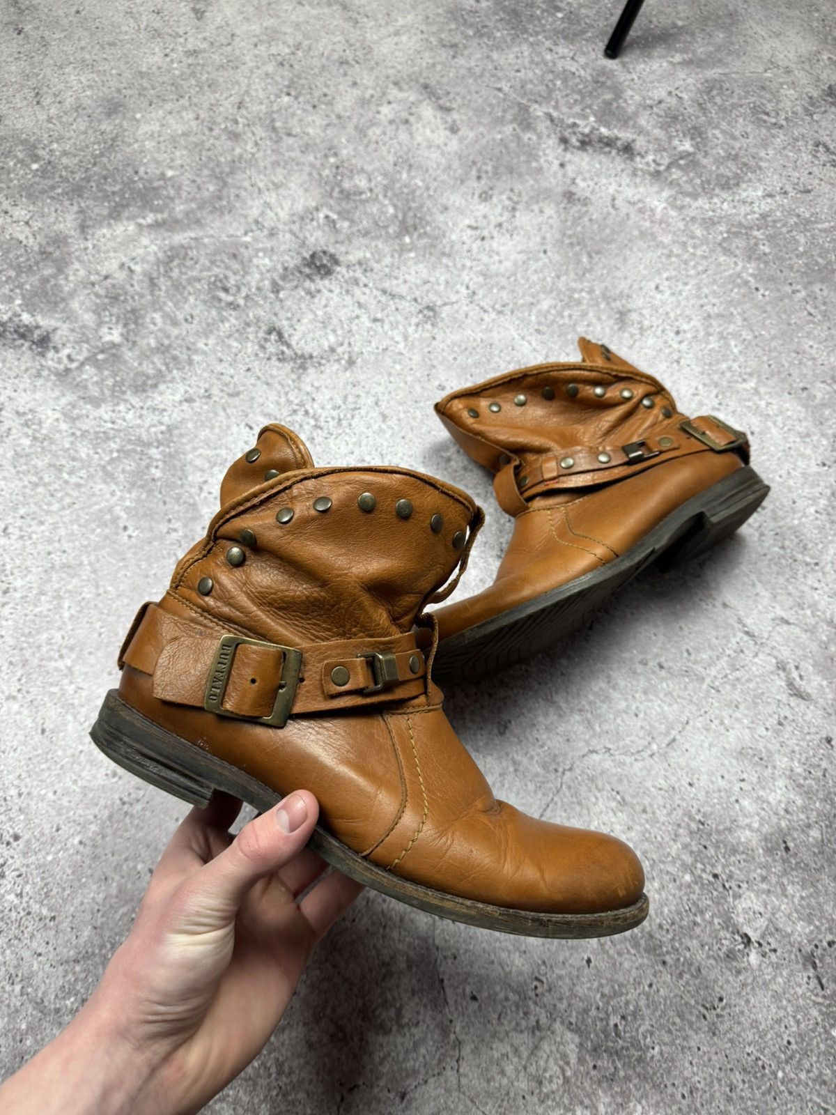Japanese Brand A.S.9.8 Buffalo Style Studded Belted Boots Leather Japanese Size US 8 / EU 41 - 3 Thumbnail
