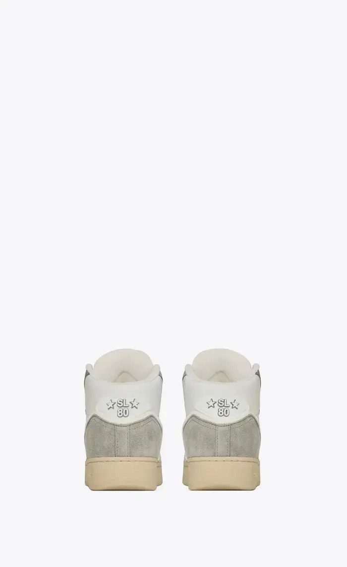 Saint Laurent Paris o1la1rc1a1225 711250 SL/80 Sneakers in Leather And Suede Size US 12 / EU 45 - 2 Thumbnail