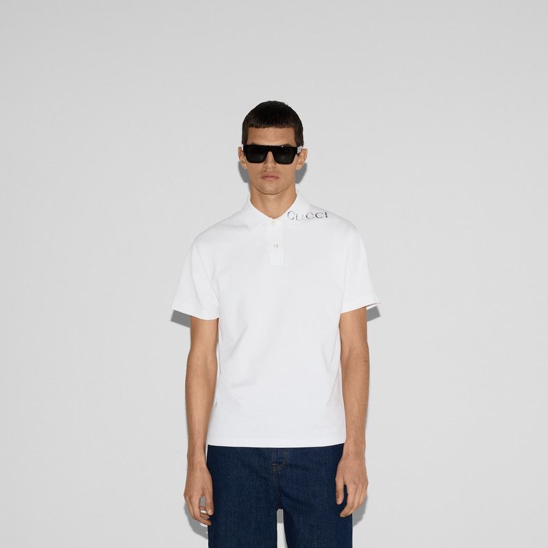 Gucci o1mt1gz0226 Printed Cotton Polo Shirt in White Size US XXL / EU 58 / 5 - 3 Thumbnail