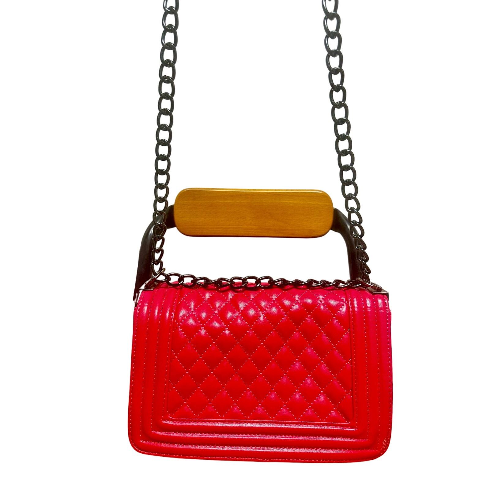 Other Bright red fuchsia leather quilted crossbody bag Size ONE SIZE - 5 Thumbnail