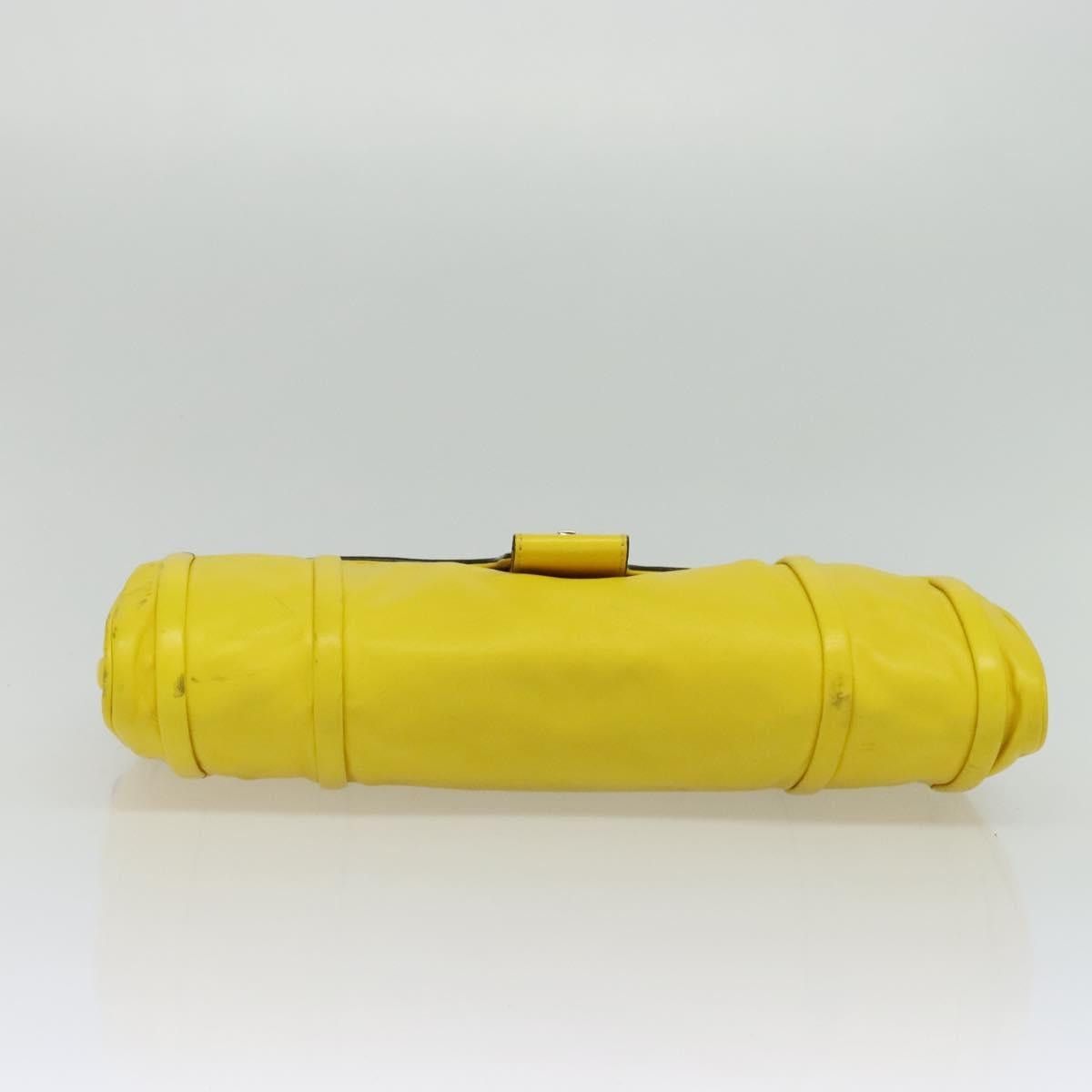 Celine CELINE Chain Shoulder Bag Leather Yellow Silver Size ONE SIZE - 9 Thumbnail