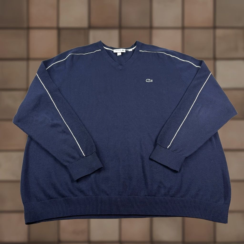 Lacoste Lacoste Sweater Mens 4XL Blue V-Neck Pullover Slim Fit Stretch Size US XXL / EU 58 / 5 - 1 Thumbnail