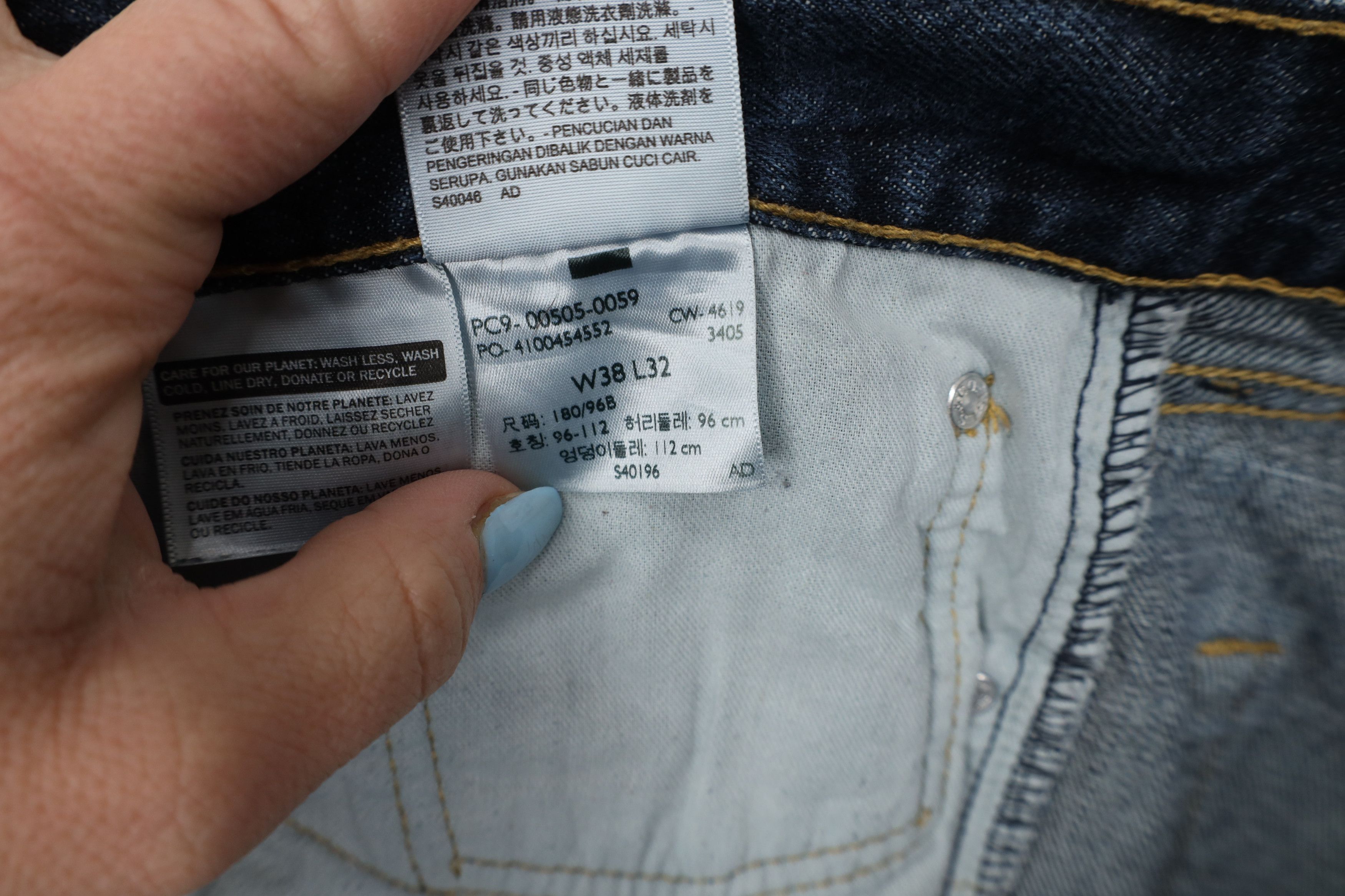 Levi's Vintage Y2K Levis 505 Regular Straight Leg Denim Jeans Blue Size US 38 / EU 54 - 8 Thumbnail