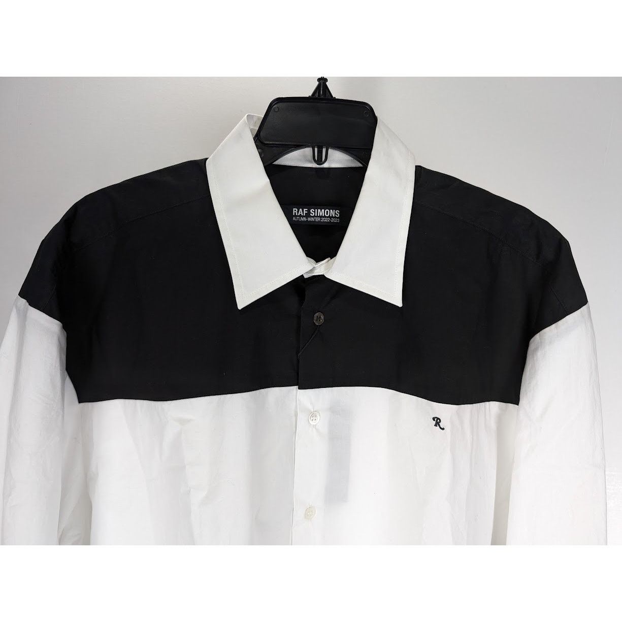 Raf Simons o1rshd1 Americano Bicolor Shirt With Embroidery White/Black Size US L / EU 52-54 / 3 - 5 Thumbnail