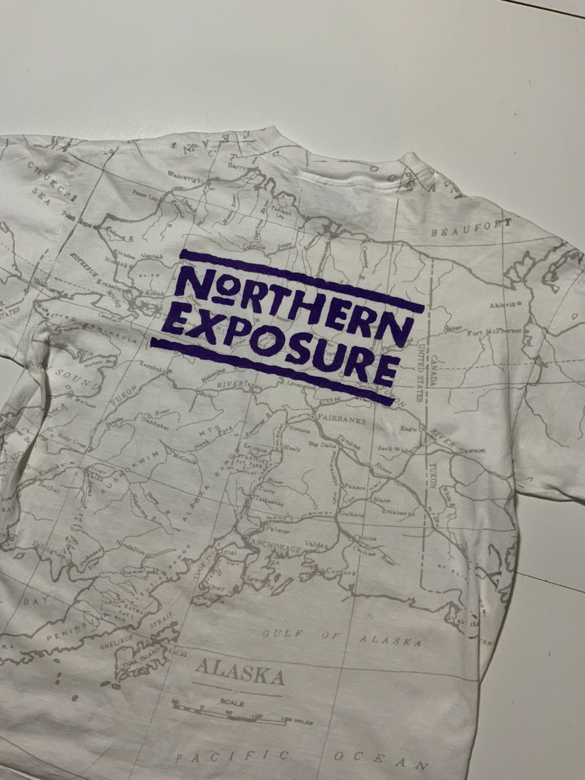 Vintage VTG Northern Exposure Alaska AOP Map Moose CBS TV T-Shirt Size US XL / EU 56 / 4 - 4 Thumbnail