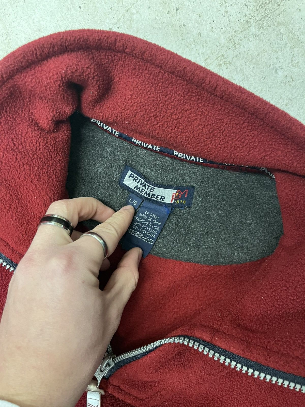 Vintage Vintage red private member fleece jacket Size US L / EU 52-54 / 3 - 3 Thumbnail
