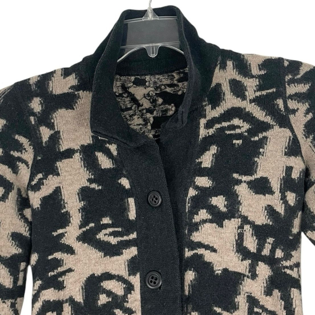 Other Vintage Black & Beige Button Down Long Cardigan Sweater Size S / US 4 / IT 40 - 5 Thumbnail