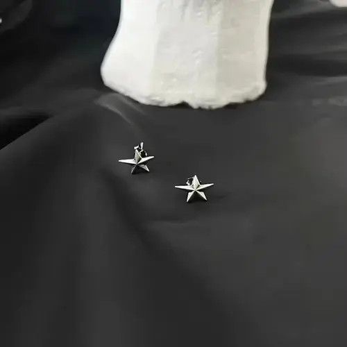 VIBE 💥💯 925 silver vintage five-pointed star earrings Size Q2 Size 26 - 3 Thumbnail