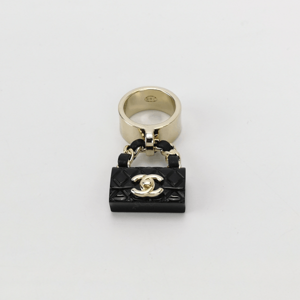 Chanel Chanel Leather Double C Bag Shaped Ring Size 12 -z2505 Size ONE SIZE - 2 Thumbnail