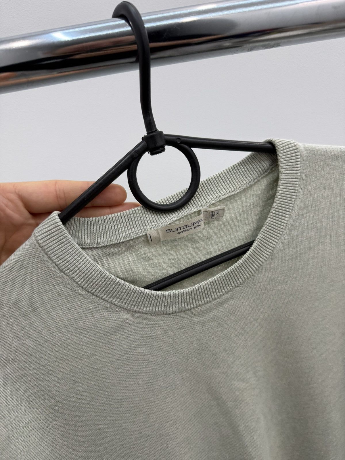 Suitsupply Suitsupply Silk Cotton Knit T-shirt Tee Size US XL / EU 56 / 4 - 2 Thumbnail