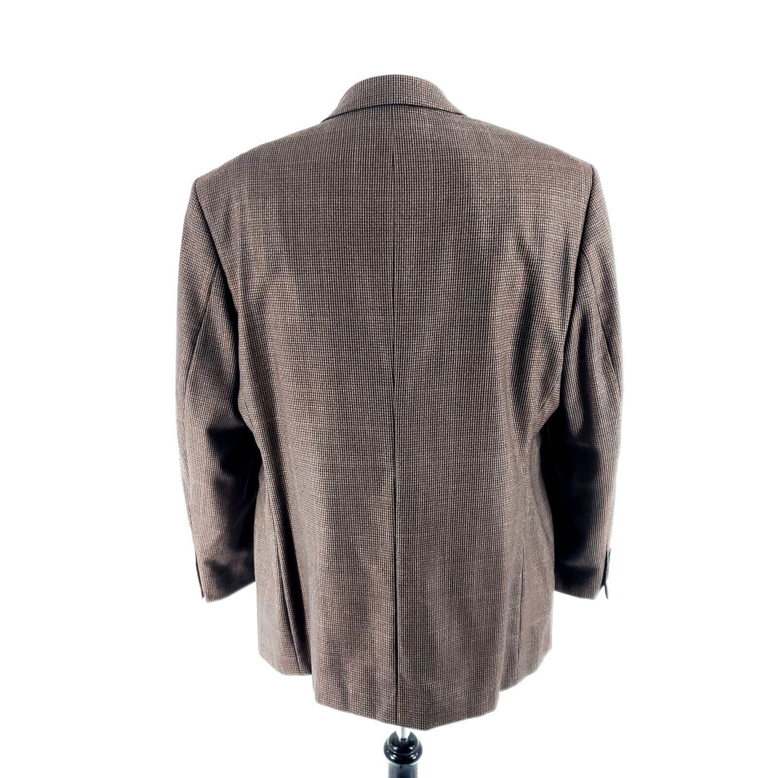 Nautica Nautica Wool 2 Button Sport Coat 44R Beige Blue Brown Hounds Size 44R - 5 Thumbnail
