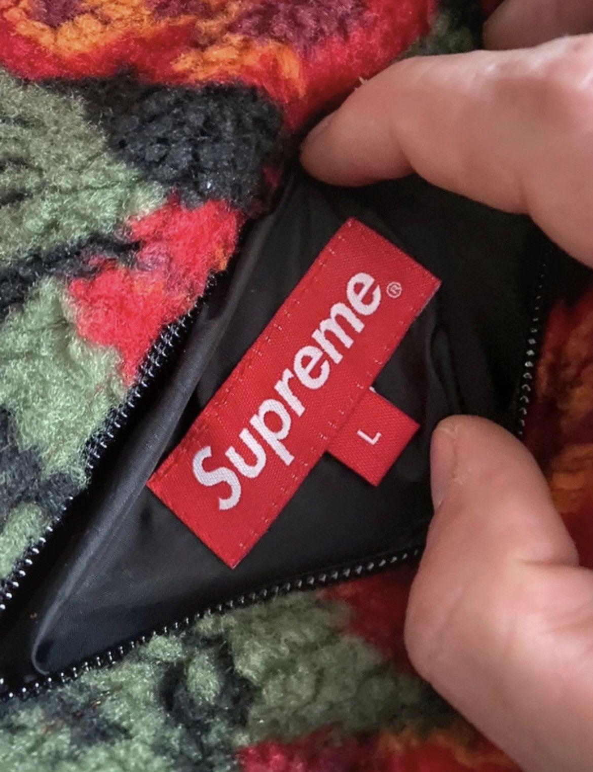 Supreme LAST supreme roses floral sherpa fleece jacket Size US L / EU 52-54 / 3 - 4 Thumbnail