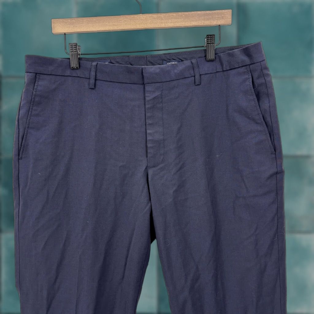 J.Crew J.CREW Thompson Pants Mens 36x28 Wool Blend Tapered Dress Slim Flat Front Blue Four Season Business Formal Size US 36 / EU 52 - 1 Thumbnail