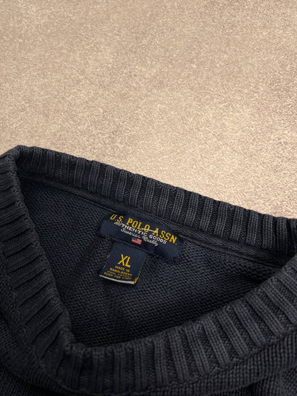 Polo Ralph Lauren × Vintage Vintage Polo Ralph Lauren Flag Heavy Knit Sweater Rare Size US XL / EU 56 / 4 - 3 Thumbnail