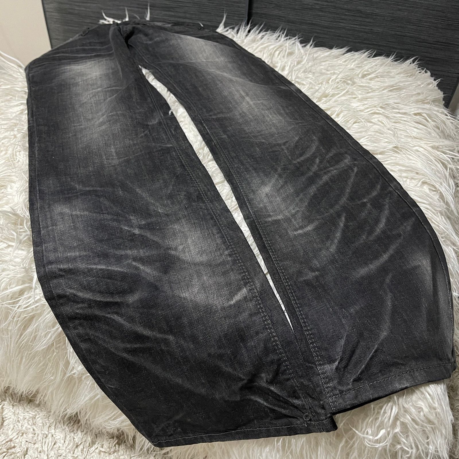 Japanese Brand Vintage Faded Wash Low-rise Flared Bootcut Denim Jeans Black Size 30" / US 8 / IT 44 - 10 Thumbnail