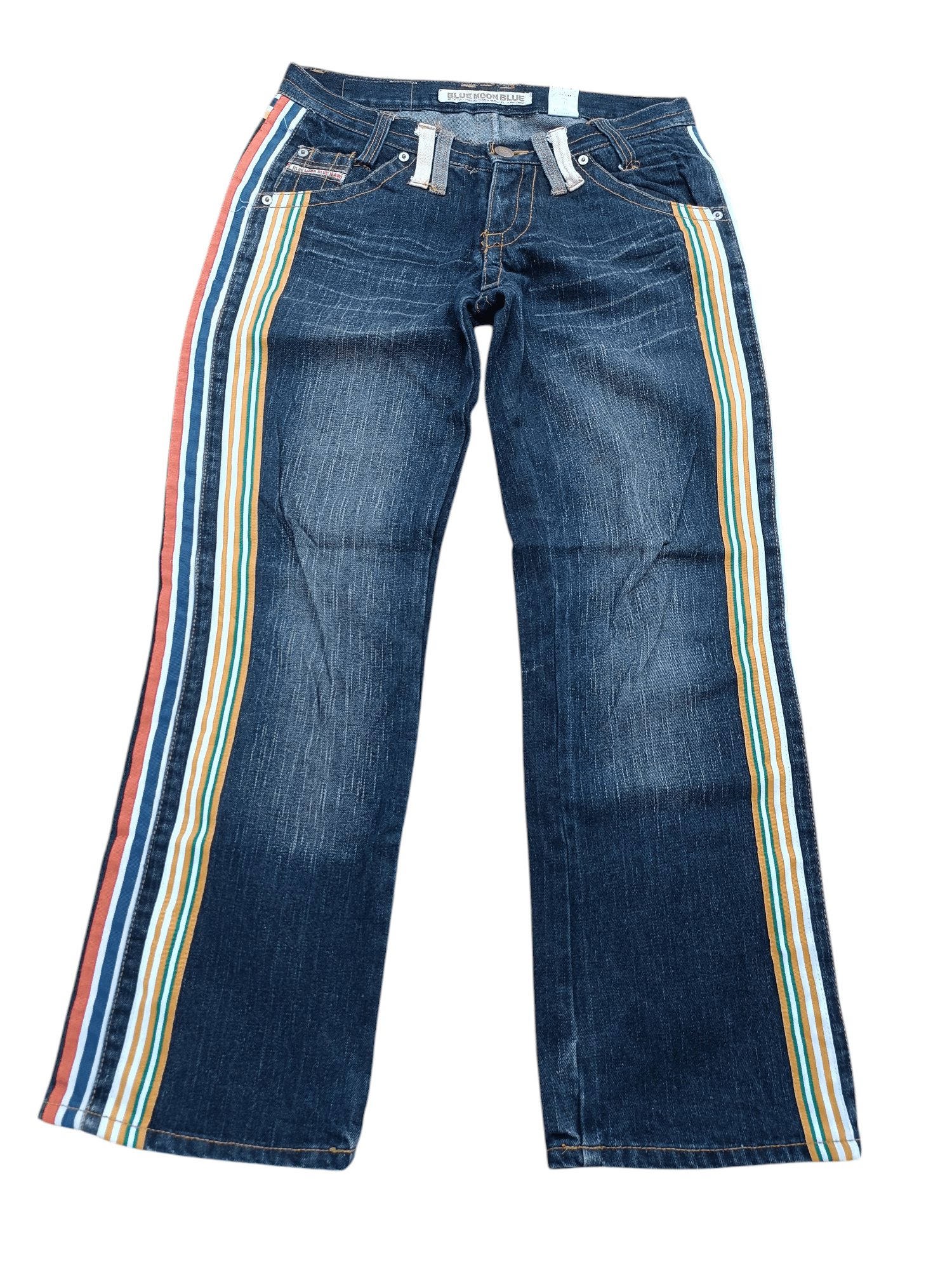 Designer VTG BLUE MOON BLUE SIDE STRIPE EMBROIDERY STYLE DESIGN DENIM Size US 30 / EU 46 - 2 Thumbnail