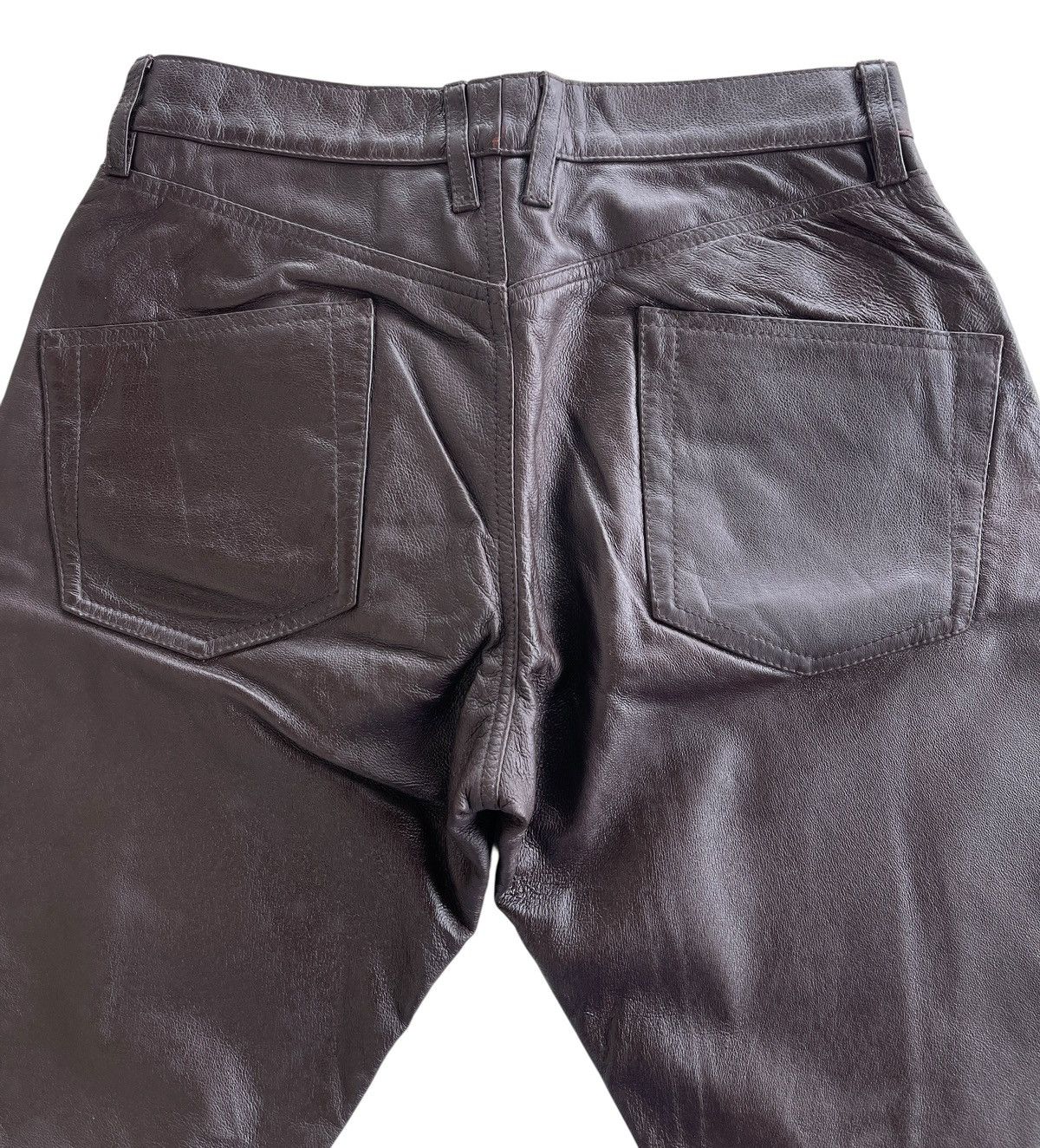 PPFM PPFM Dark Brown Leather Pants Size US 28 / EU 44 - 5 Thumbnail