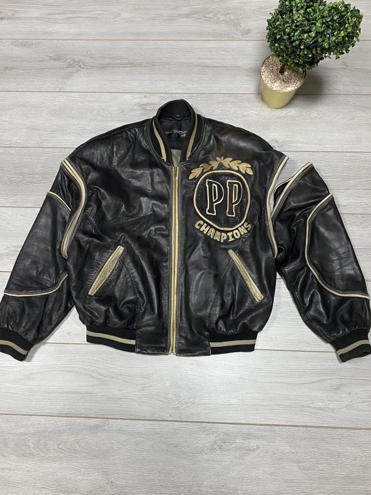 Pelle Pelle Pelle Pelle 🔥SODA 2in1 vest vintage hood leather bomber Marc Size US XL / EU 56 / 4 - 2 Thumbnail