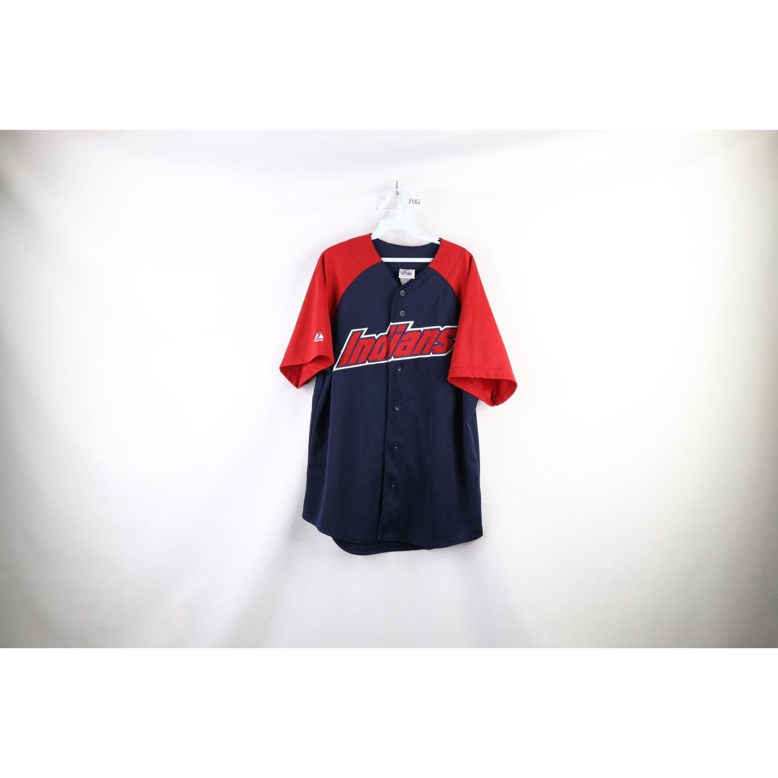 Majestic × Vintage Vintage 90s Majestic Cleveland Indians Baseball Jersey Size US L / EU 52-54 / 3 - 1 Thumbnail