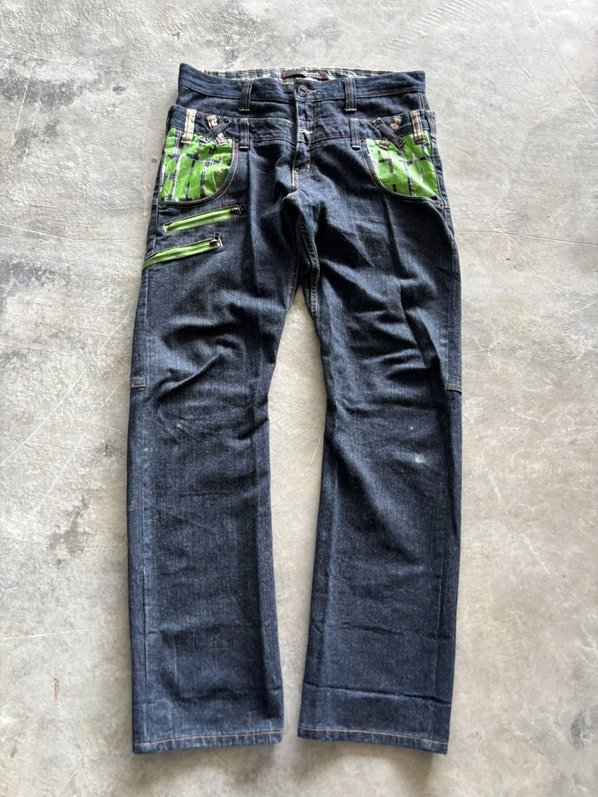If Six Was Nine TWIST CURVE DOUBLE WAIST DOMINATE PUNK GOTH ZIPPER Size US 35 - 1 Thumbnail