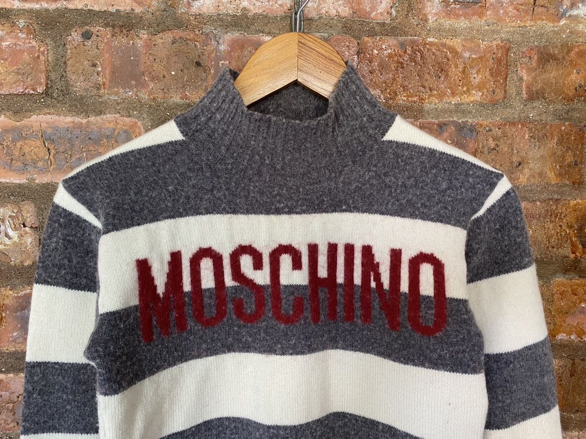Moschino × Vintage 1990s wool knit striped logo Size S / US 4 / IT 40 - 3 Thumbnail