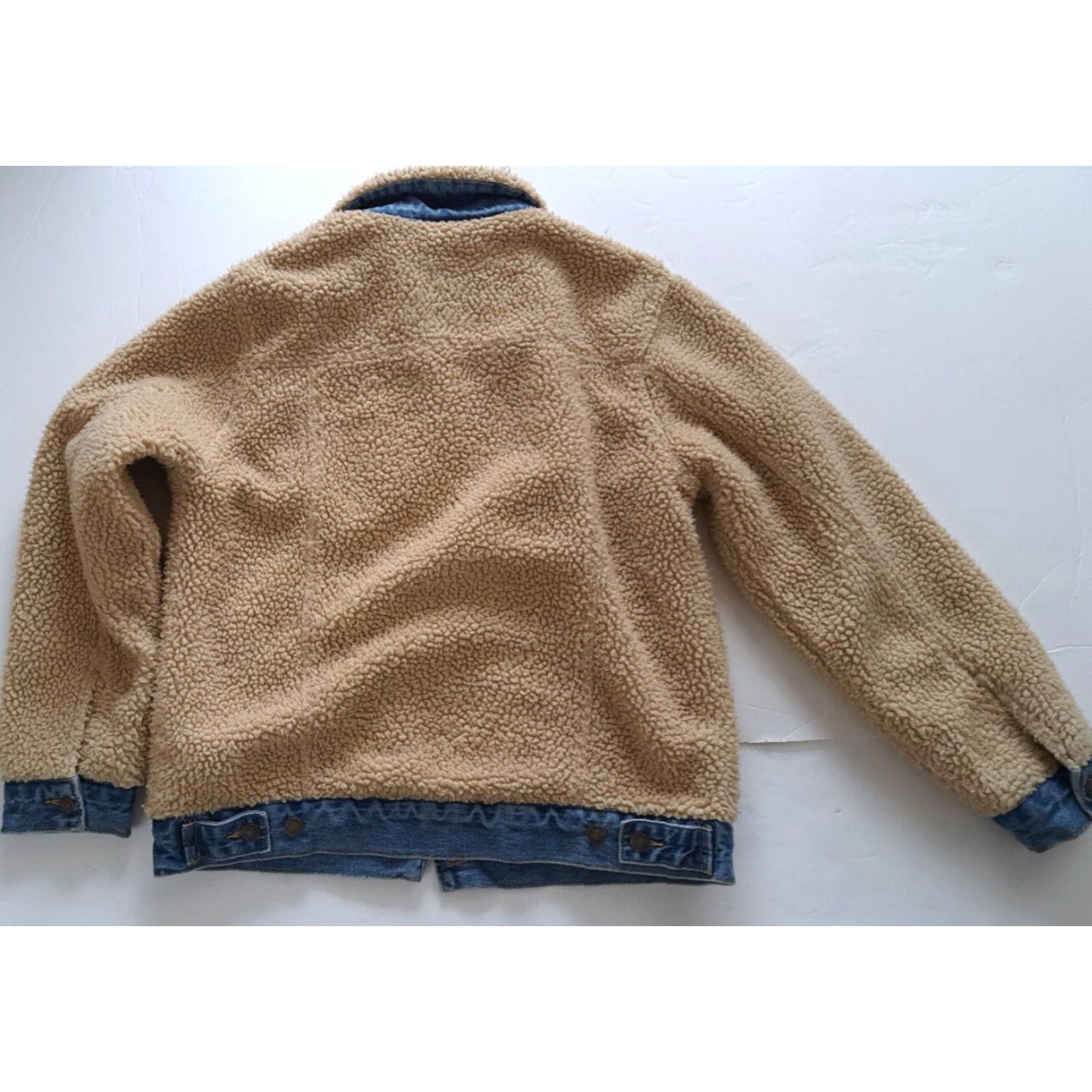 Forever 21 FOREVER 21 Jacket Women Bomber 90s Reversible Faux Fur Blue Size M Full Button Casual All Seasons Size 32" / US 10 / IT 46 - 4 Thumbnail