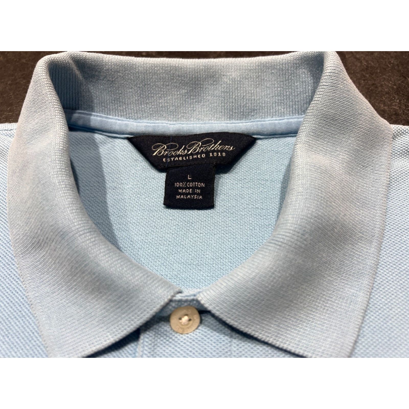 Brooks Brothers BROOKS BROTHERS 1818 POLO Shirt S/S Light Blue Large Striped Men Original Fit 1818 Blue Polo Mens Size US L / EU 52-54 / 3 - 2 Thumbnail
