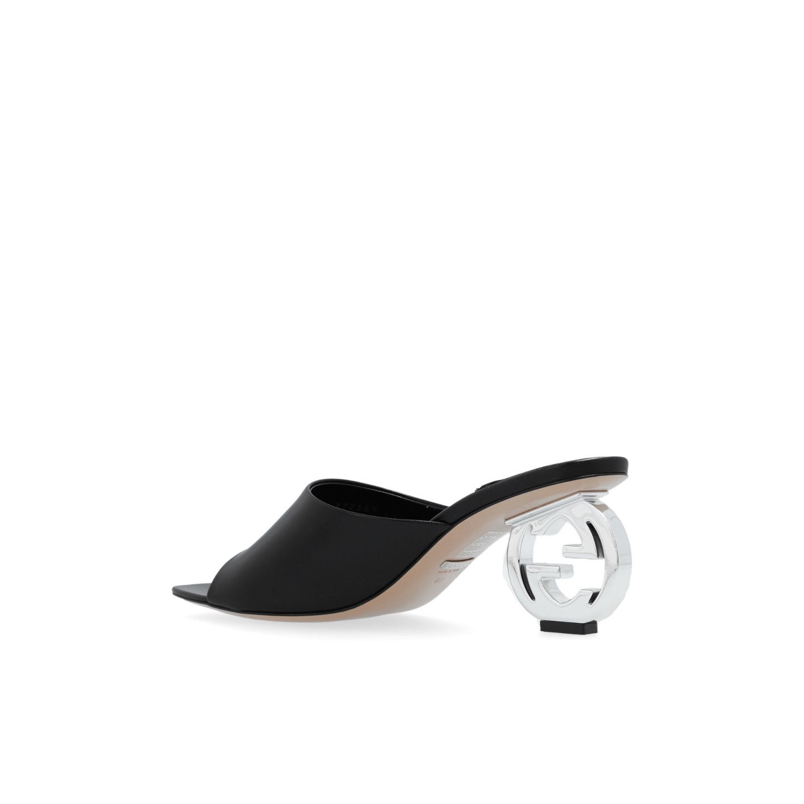Gucci GUCCI Interlocking G Black Leather 80mm Mules New & Authenti Size US 8 / IT 38 - 2 Thumbnail