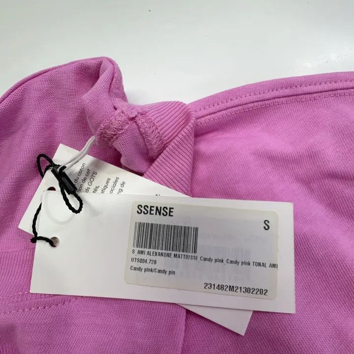 AMI AMIPARIS Solid Pink Heart Logo Short Sleeve T-Shirt -2507 Size US S / EU 44-46 / 1 - 5 Thumbnail