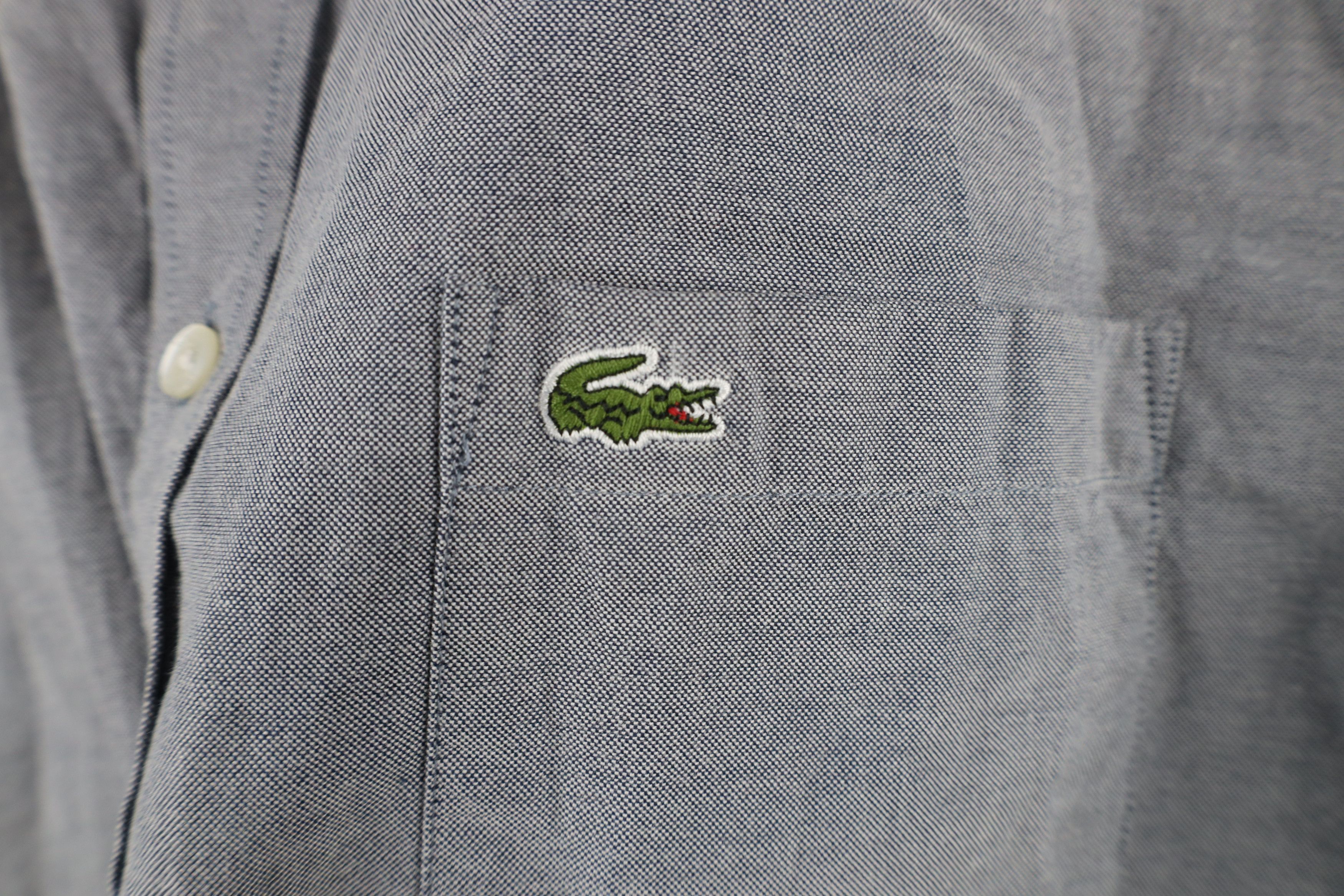 Lacoste × Vintage Lacoste Croc Logo Short Sleeve Collared Oxford Button Shirt Size US L / EU 52-54 / 3 - 4 Thumbnail